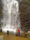 At waterfalls on the way to Thekkady